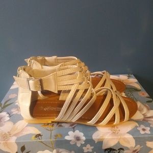 Beige Gladiator Sandals, Never worn